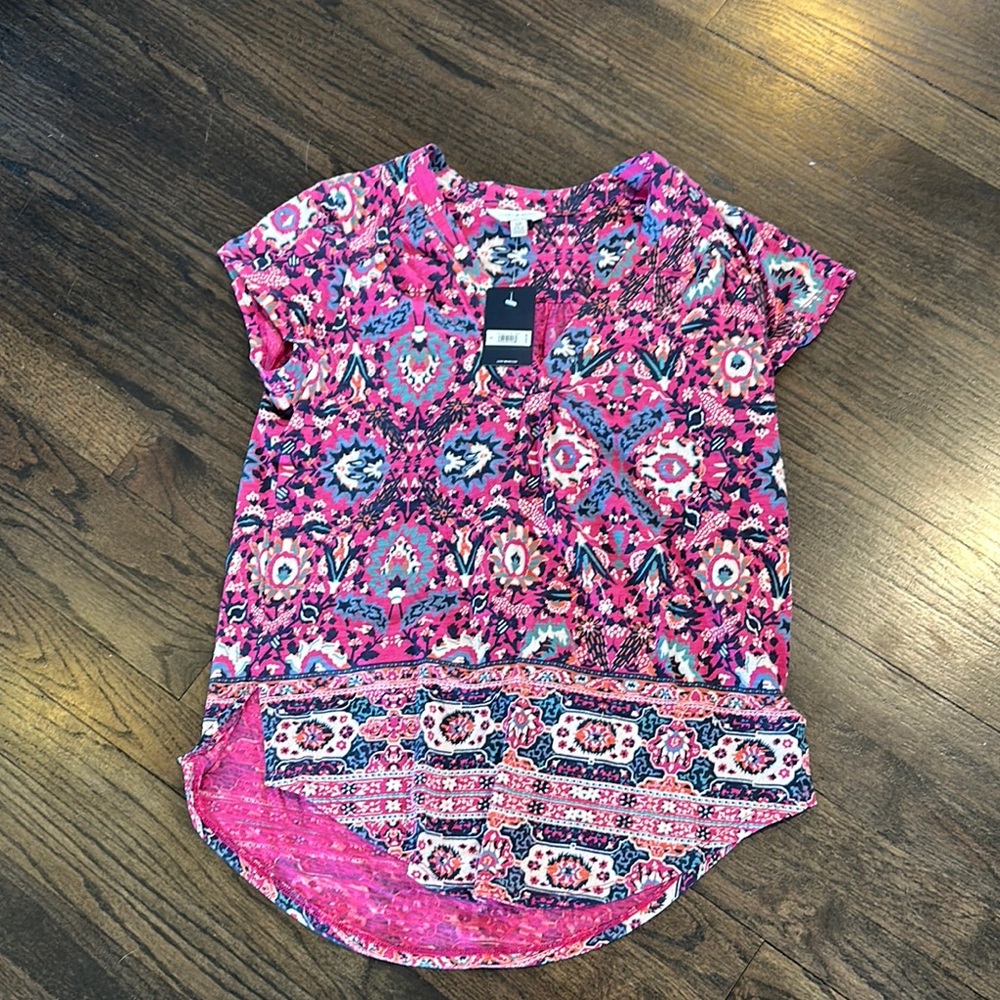 Lucky Brand Blouse Colorful Patterned Women's Top Small S NEW NWT